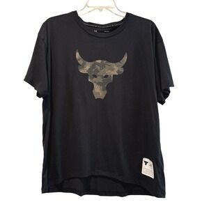Under Armour Project Rock Bull Camo Graphic T-Shirt Black Mens Large